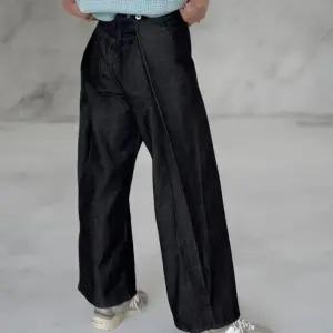 [옷자락]남성 랩비조 와이드 벌룬핏 뒷밴딩 여름 청바지