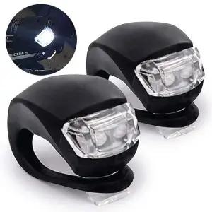 [골드스마일]자전거 LED 라이트 2P 검정 후레쉬 안전등 라이딩