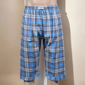 [옷자락]남성 중년 잠옷 파자마 체크 8부 아빠 바지