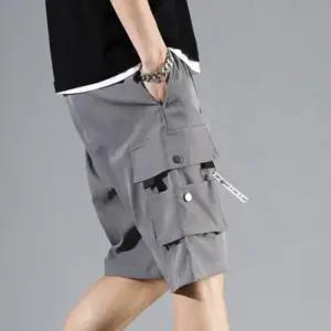 [옷자락]남성 면혼방 캐주얼 포켓 카고반바지 밴딩