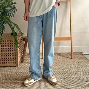 [옷자락]남자 스트레이트 여름데님 뒷밴딩 워싱 커플 청바지