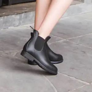 남자 여자 레인 부츠 첼시 앵클 부츠 커플 방수 레인장화