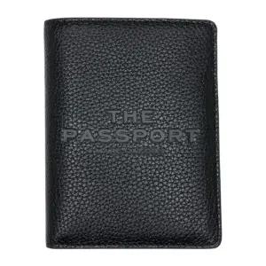 엠보스드 텍스트 로고 페블 가죽 여권지갑 2P5STR003S02 001 BLACK