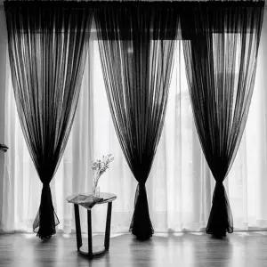 거실 창문 안방 가리개 레이스 암막 바란스 커튼 커텐 쉬폰