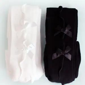 리본 물결무늬 아이보리 아동 타이즈 발표회 재롱잔치여아 어린이 유아 니삭스 아기 양말