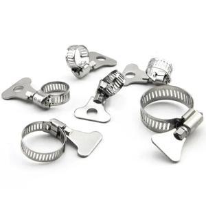 5개입 304 스테인리스 스틸 웜 기어 호스 클램프 조절 가능 워터 파이프 자동차 기계 클립