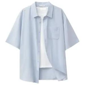 [탑보이][탑보이] 솔리드 링클프리 오버핏 스판 반팔셔츠 (TC038)