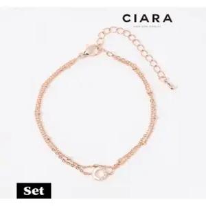 [씨아라][팔찌 목걸이SET] CIARA 14K Azeglio 미니서클 샤이닝 투라인