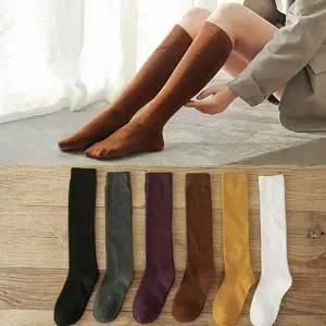 긴양말 니삭스 무지 오버니삭스 니하이 코튼 롱삭스