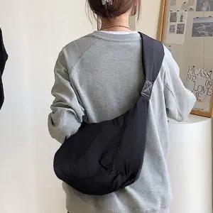 남녀공용 캐주얼 라운드 슬링 숄더 크로스백 가방 버킷백