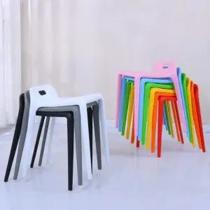 플라스틱 보조 의자 사각 원형 카페 간이스툴 베란다