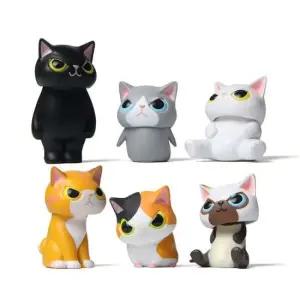 고양이 위장 동물 피규어 6종 귀여운 인테리어소품 고양이피규어세트 고양이피규어