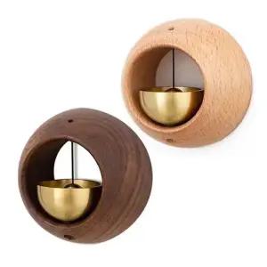 원형 호두나무 도어벨 황동 문종 풍경 현관벨 느티 황동문종