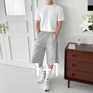 [179st]1 1 ACC SS1002M 남자 사이드 스냅 버뮤다 와이드 트레이닝 반바지