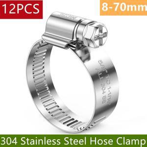 304 스테인리스 스틸 호스 클램프 조정 가능 독일 웜 기어 미니 메탈 파이프 연료 라인 고강도 튜브 8-70mm