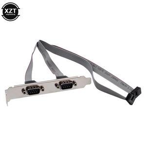 케이스 PC 섀시 마더보드 2포트 시리얼 RS232 DB9 남성 COM 포트 IDC 10핀 케이블 브래킷 익스텐더 와이어