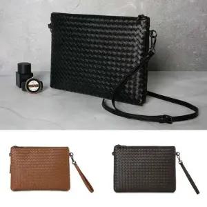 FC64 남성 가죽 위빙 클러치백 손가방 맨스백 크로스