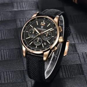 [백스테이]B136WC 세이코무브 고급 크로노 소가죽 남자 손목시계