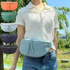 [패션] 5컬러 캐주얼 허리색 투웨이 지퍼 보조가방 경량 힙색