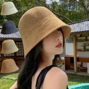 [패션] 여성 빈티지 캐주얼 짜임 양동이 벙거지 버킷햇 모자