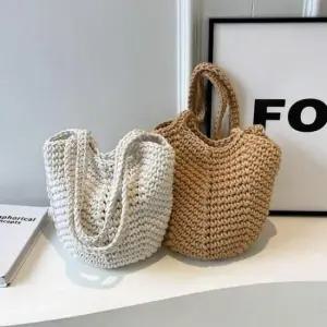 [패션] 펀칭 짜임 포인트 부드러운 니트 비치 솔더백