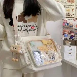 2컬러 나만의 가방꾸미기 투명 크로스백 야구 콘서트