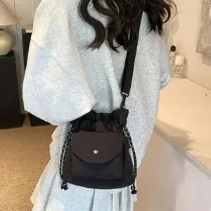 핸드폰가방 가벼운 나일론 여행 용 크로스 백 가방 블랙