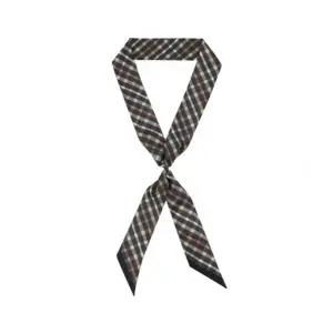 매장정품 DAKS SHIRTS 실크100 시그니처 패턴 에스코트타이 스카프 블랙