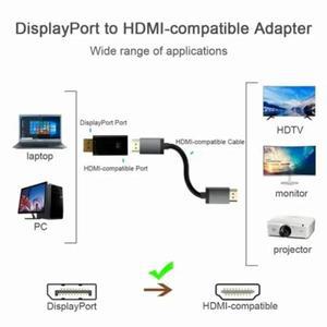 4K DisplayPort-HDMI 호환 어댑터 케이블 1080P DP-HDMI 비디오 오디오 변환기PC TV 노트북 프로젝터용