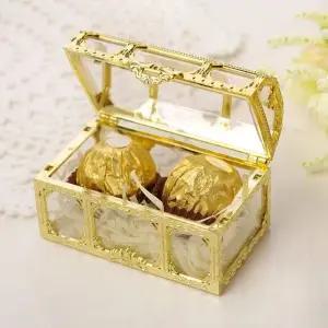 보물상자 빈티지 사탕 상자 투명 해적 보물 저장 크리스탈 홀더