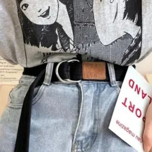 허리띠 캐주얼 투링 벨트(블랙) 면 꼬리 벨트