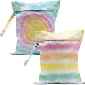 2개의 젖은 가방 드라이 수영복 여행 해변 수영장 기저귀 더러운 요가복 세면도구 메이크업 유칼립투스