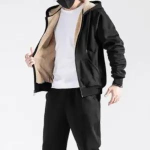 [옷자락]남성 겨울 보온 후리스 점퍼 블랙 퍼안감 뽀글이 자켓