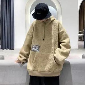 [옷자락]남성 10대 포근한 뽀글이 후드 맨투맨 후포켓