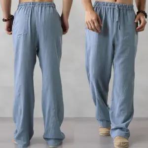 [옷자락]남성 일상용 면혼합 리넨 와이드 바지