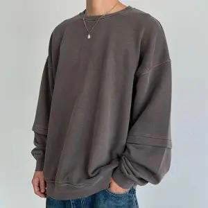 [옷자락]남자 스트릿 뒷버클 레이어드 퍼프 피그먼트 맨투맨