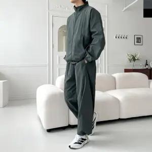 [179st]GQQ SF1033M-SF1034M 남자 오버핏 하프넥 집업 바람막이 나일론 와이드 바지