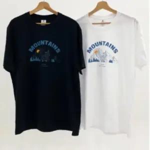 [옷자락]남성용 일상용 프린트 면 반팔 라운드 티