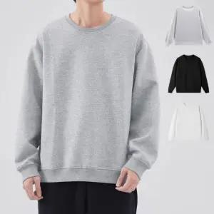 [옷자락]남자 심플 포근 루즈핏 기모 라운드넥 긴팔 맨투맨