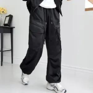[옷자락]남성용 스포츠 스트링 포켓 카고 와이드 팬츠