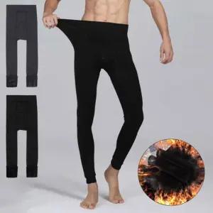 [옷자락]남자 심플 융털 신축성 무지 보온 기모 내의 바지