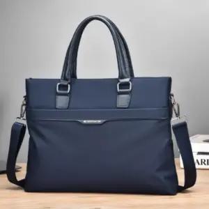 [옷자락]남성용 사각 옥스포드 가죽 비즈니스 서류백 검정 네이비