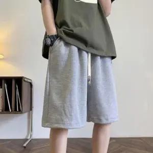 [옷자락]남성 스포츠 와플 삼각포인트 와이드 5부 팬츠