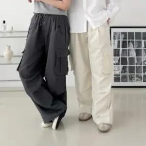 [옷자락]남녀공용 스트링 포켓 카고 밴딩 바지
