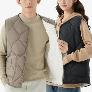 [아이에스이랩]남여공용 가을 겨울 경량 깔깔이 조끼 4JK108