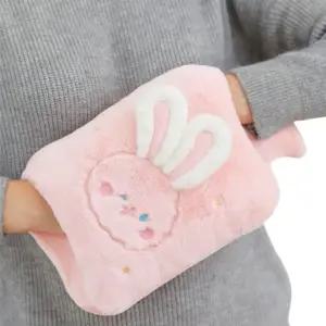 겨울 극세사 포켓 토끼 보온 물주머니 찜질팩 핫팩 수면 휴대용 방한 주머니 귀여운 캐릭터