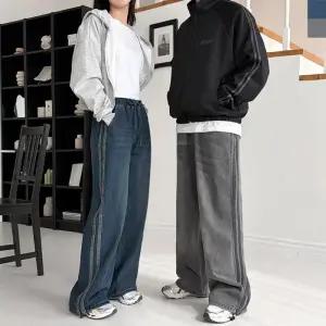 [179st]GAA SF1047M 남자 두줄 라인 밴딩 청바지 스트링 와이드 데님