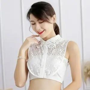[패션] 페이크카라 펀칭 레이스 넥케이프 탈부착 코디용