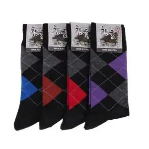 [패션] 남자 마름모 정장양말 색상랜덤 5켤레 양말 남자양말