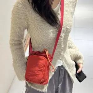 [패션] 나일론 미니 크로스백 휴대폰 가방 여행 다크오렌지